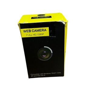 Webcam with Microphone USB Full HD‎ 1080P Black For Windows, Mac